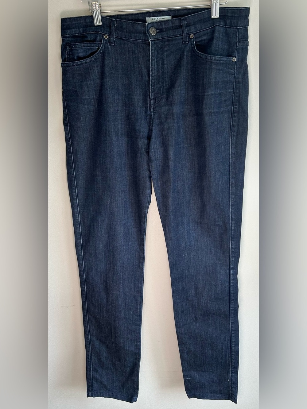 Rich And Skinny Women’s Blue Jeans Size 32 Mid Rise Dark Wash Skinny Indigo USA